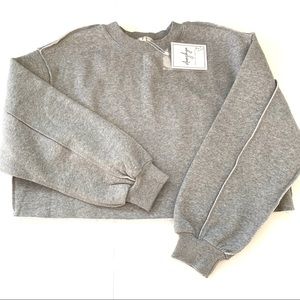 Cropped Fleece-Lined Sweatshirt NWT